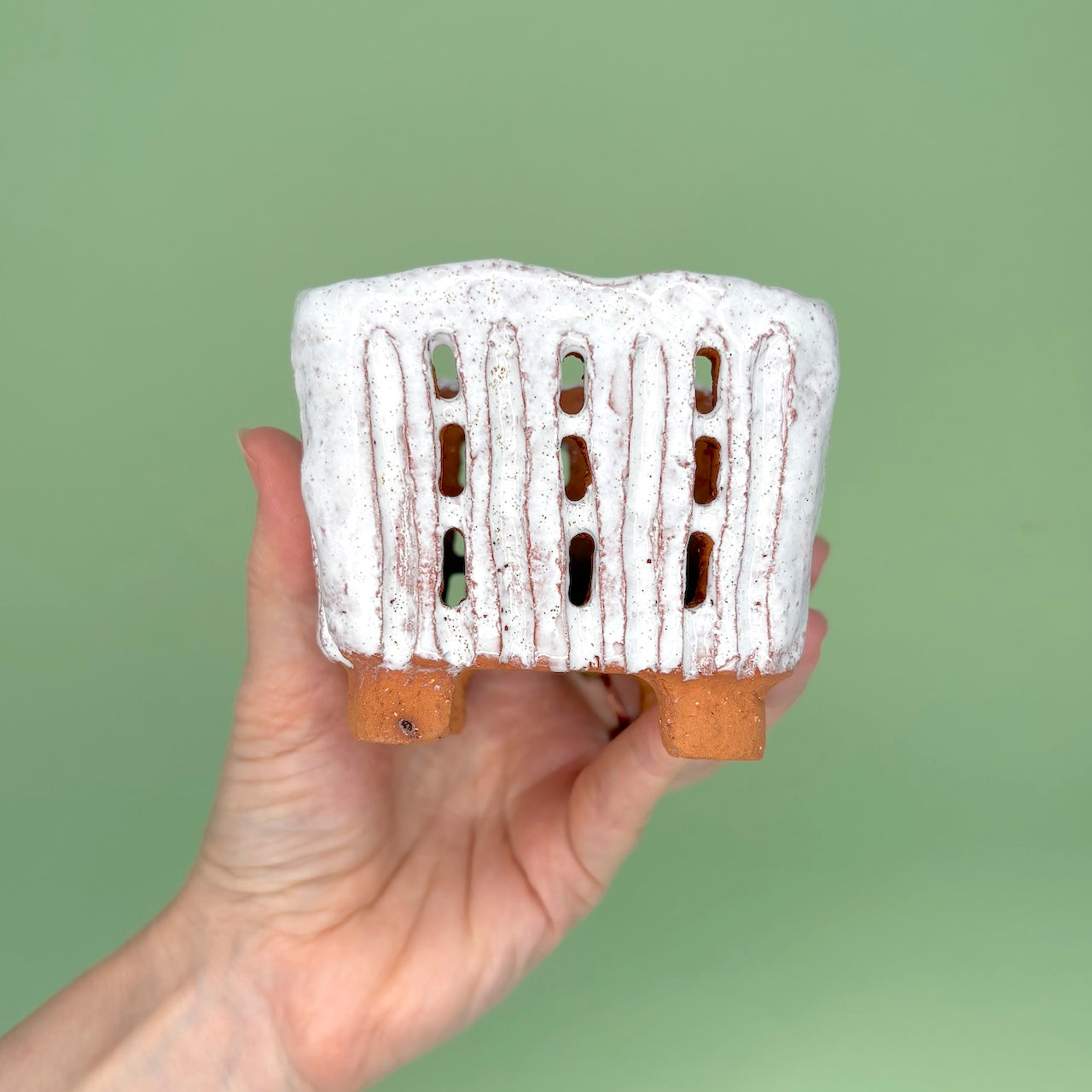 Ceramic square orchid pot