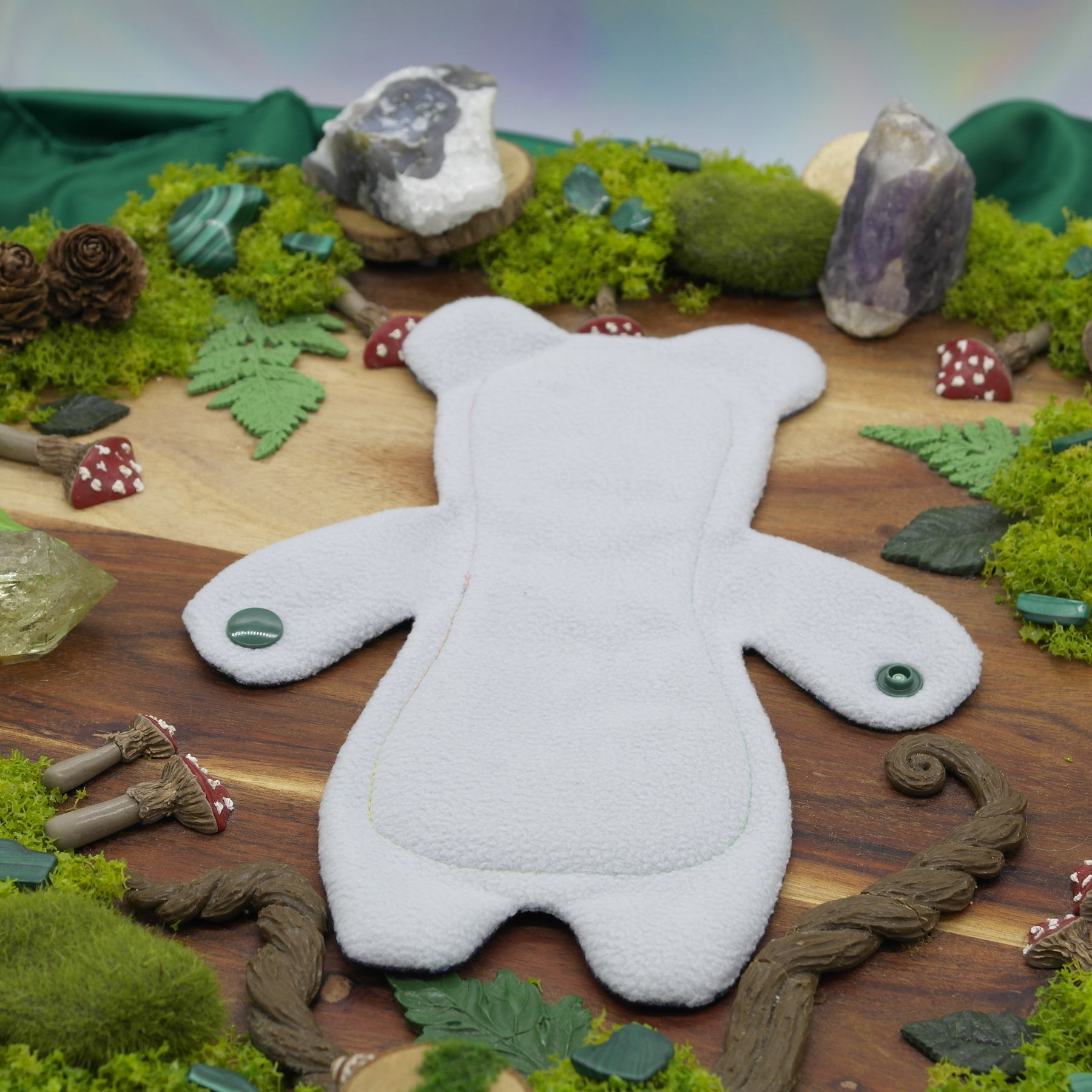 Eco-friendly reusable 8" moderate cloth pad - honey bear