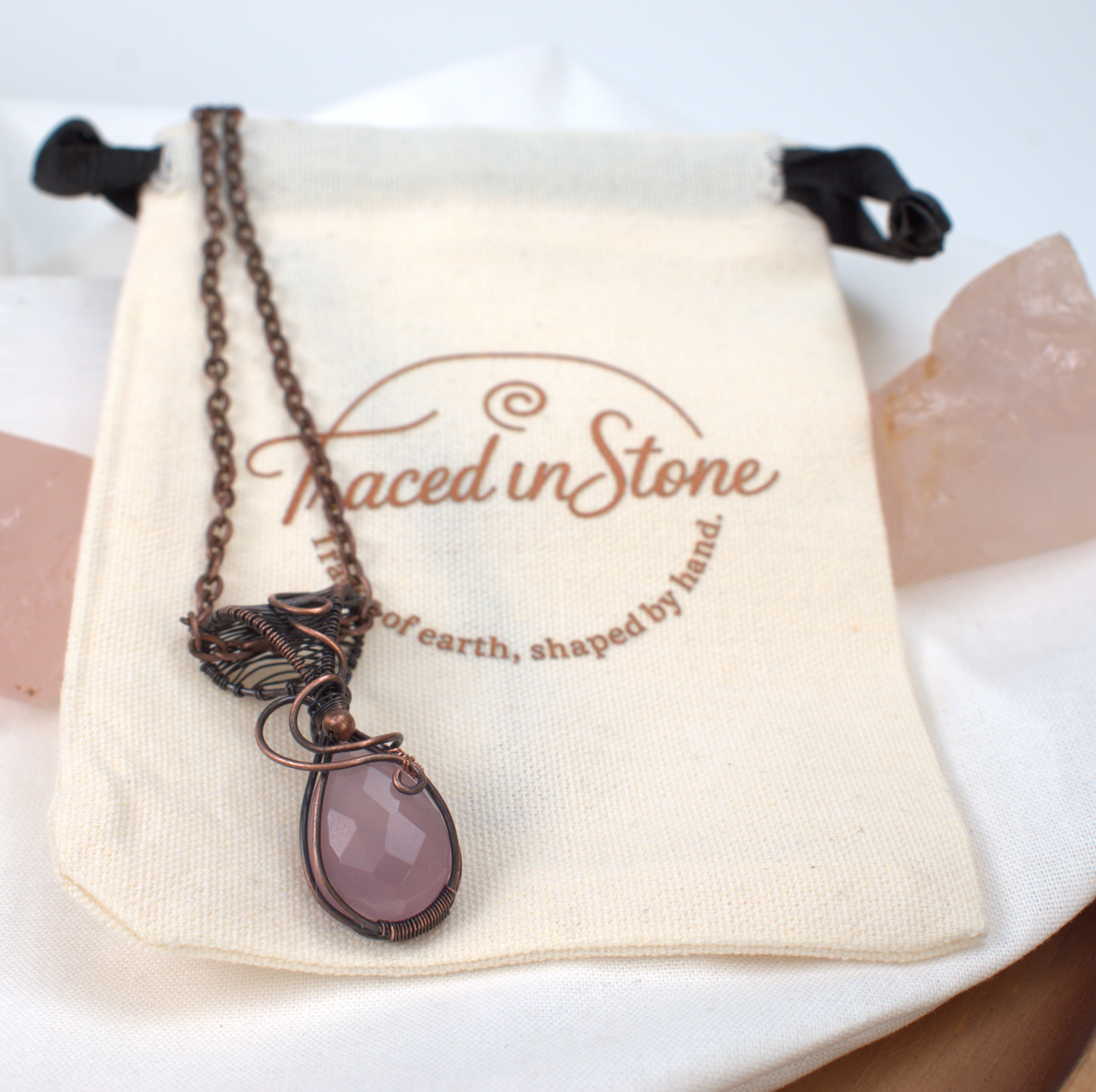 Velvet Reverie – Hand-wrapped Lavender Chalcedony Copper Pendant
