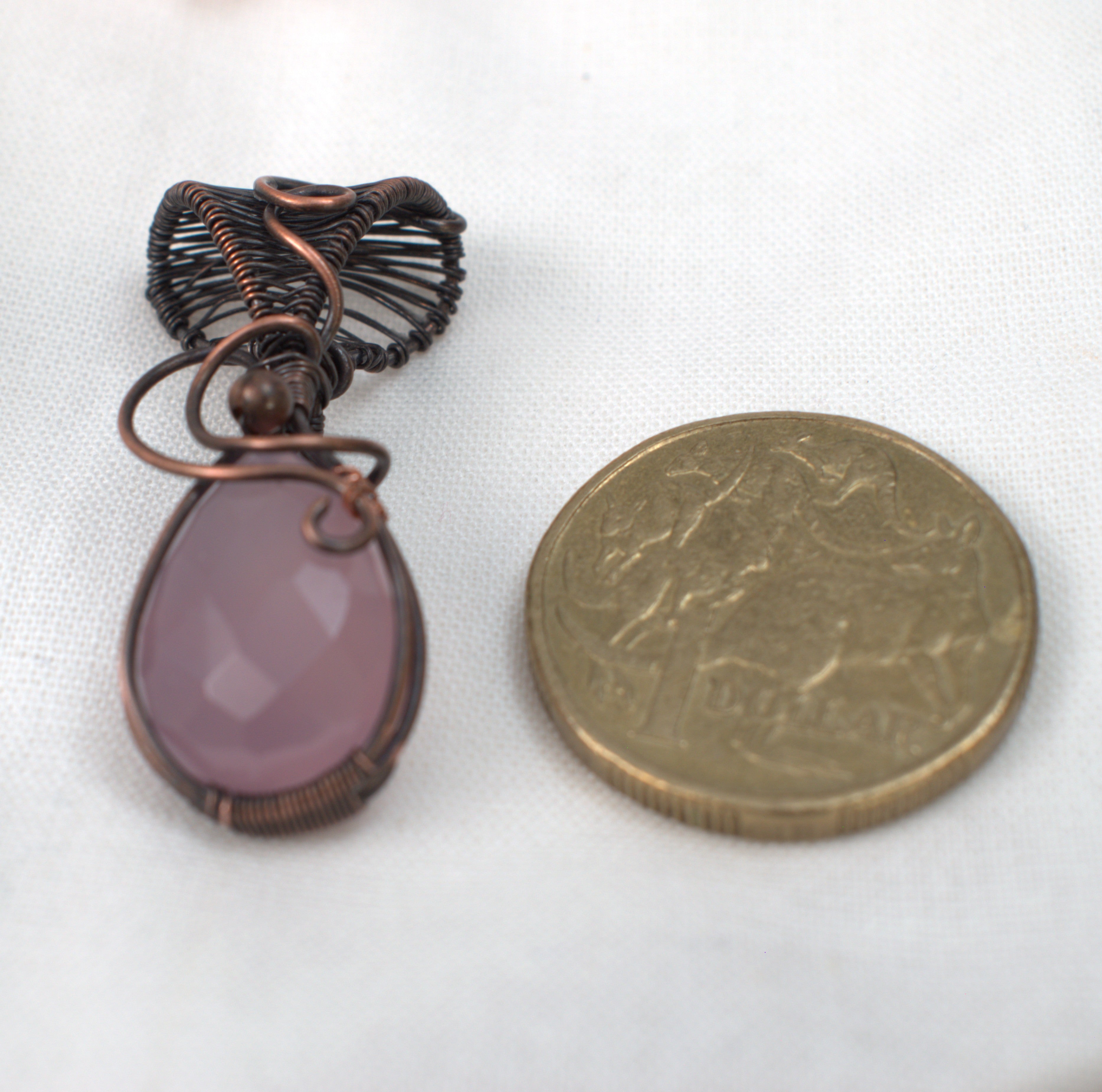 Velvet Reverie – Hand-wrapped Lavender Chalcedony Copper Pendant