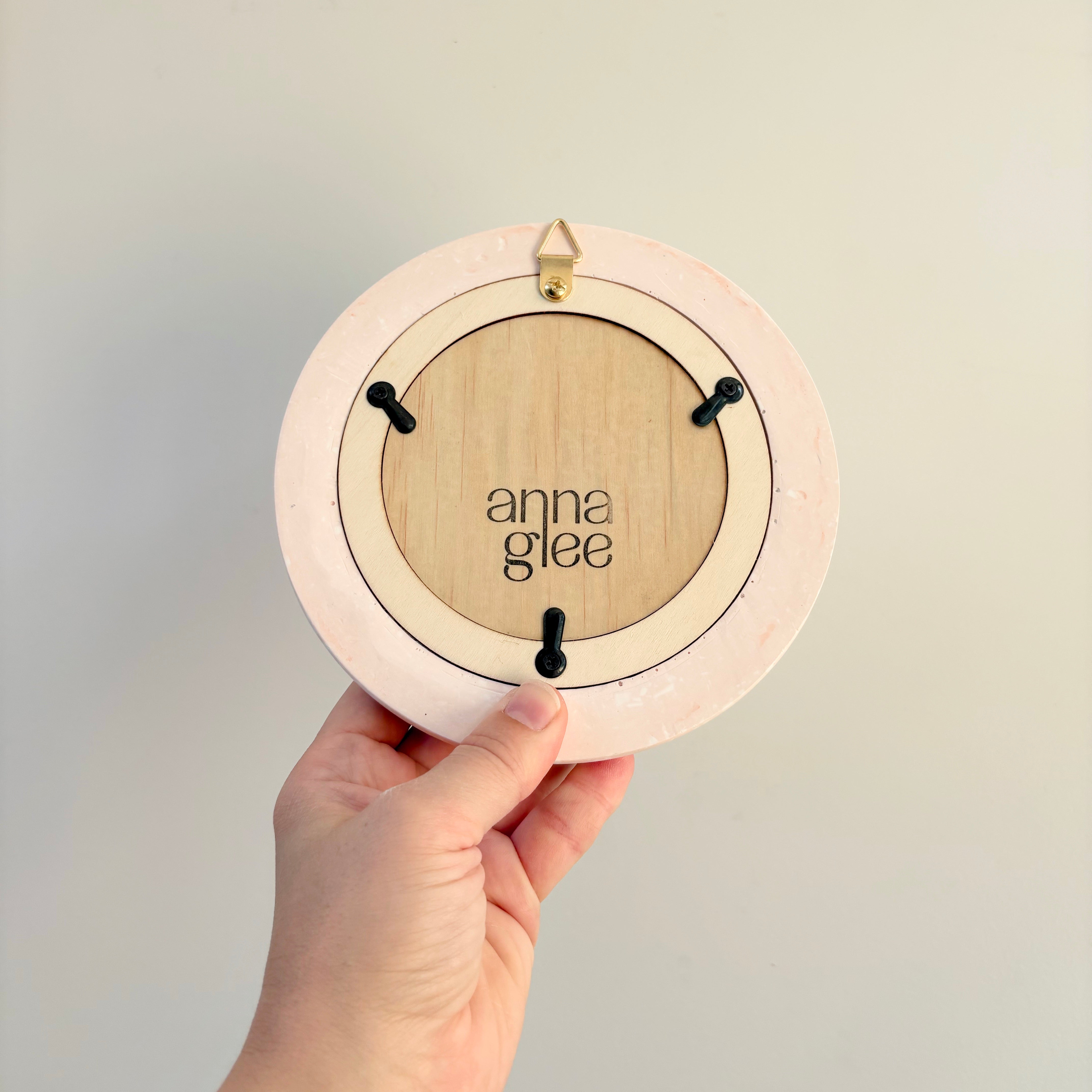 Photo frame, wall hanging soft pink and white terrazzo pattern