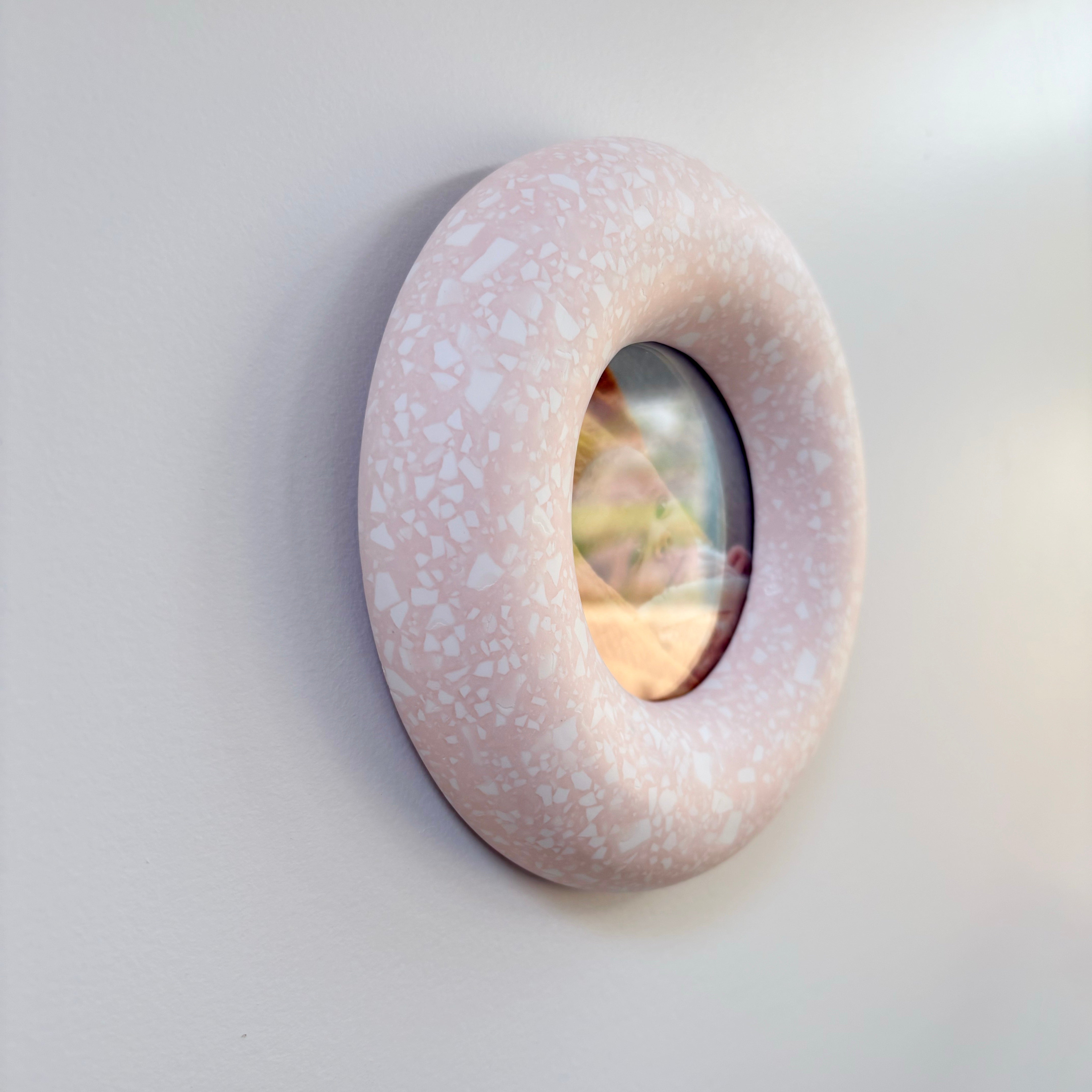 Photo frame, wall hanging soft pink and white terrazzo pattern