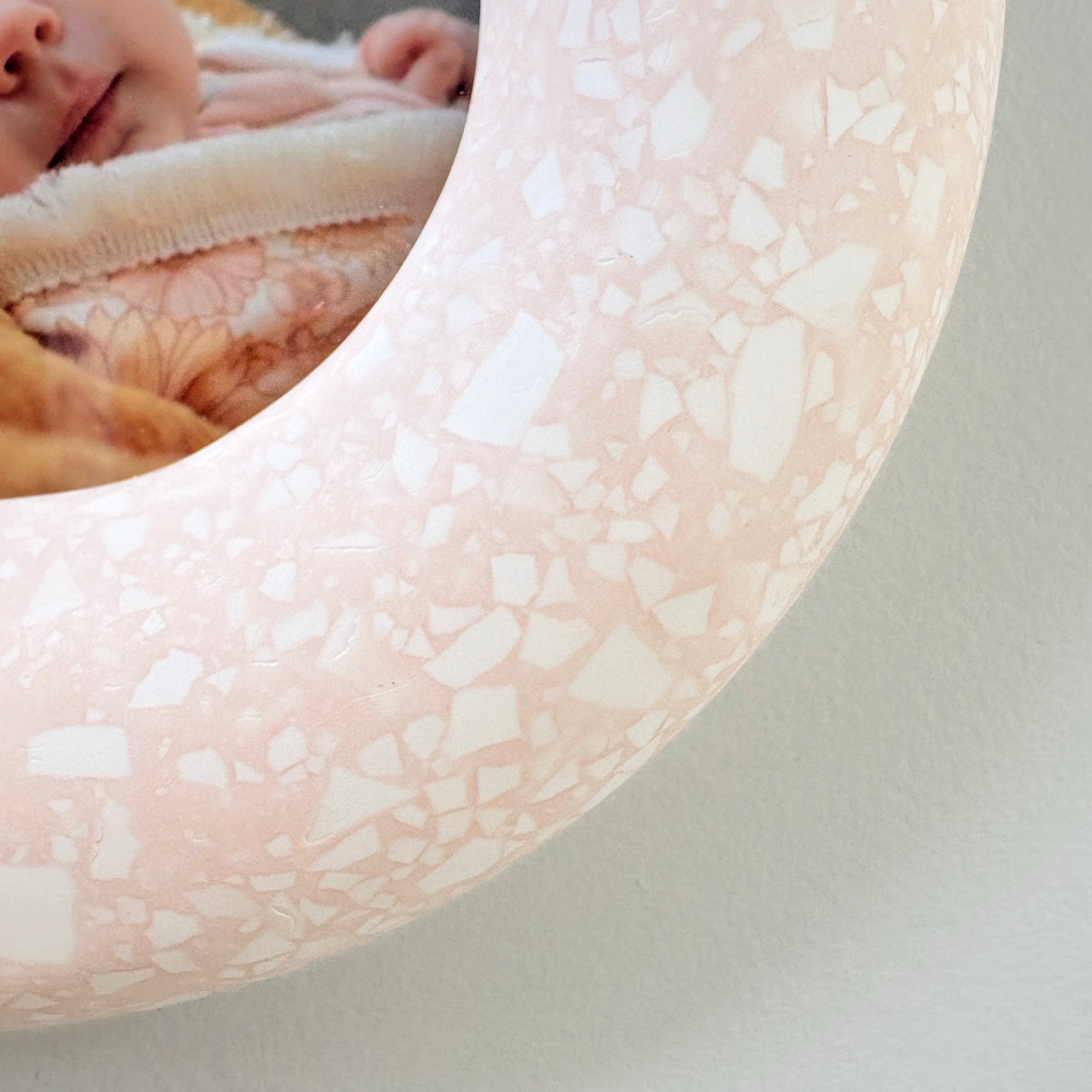Photo frame, wall hanging soft pink and white terrazzo pattern
