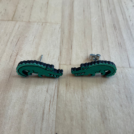 Australian animal studs - Crocodile - hand painted, wooden