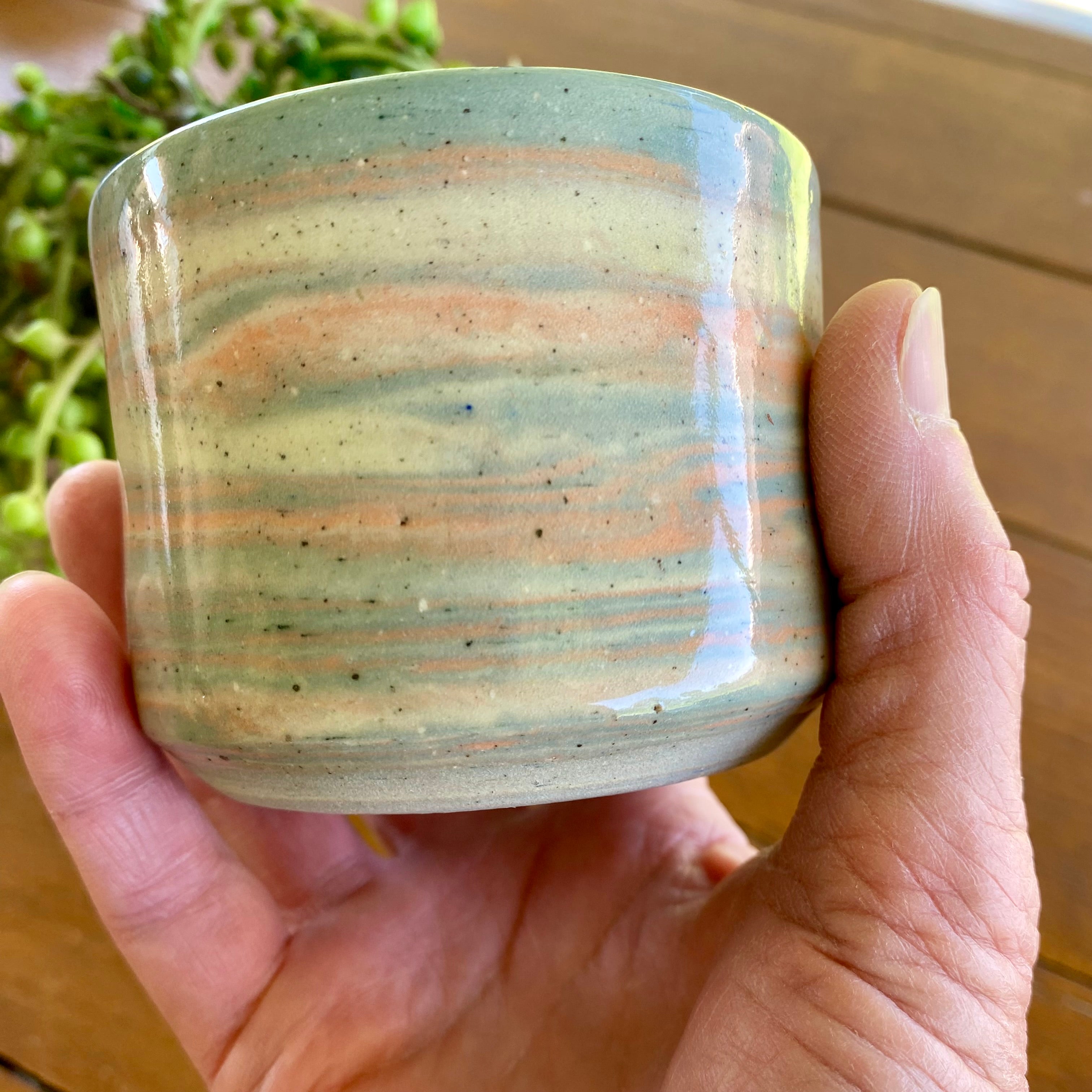 Marbled Effect Ceramic Latte Cup|Handmade Pottery