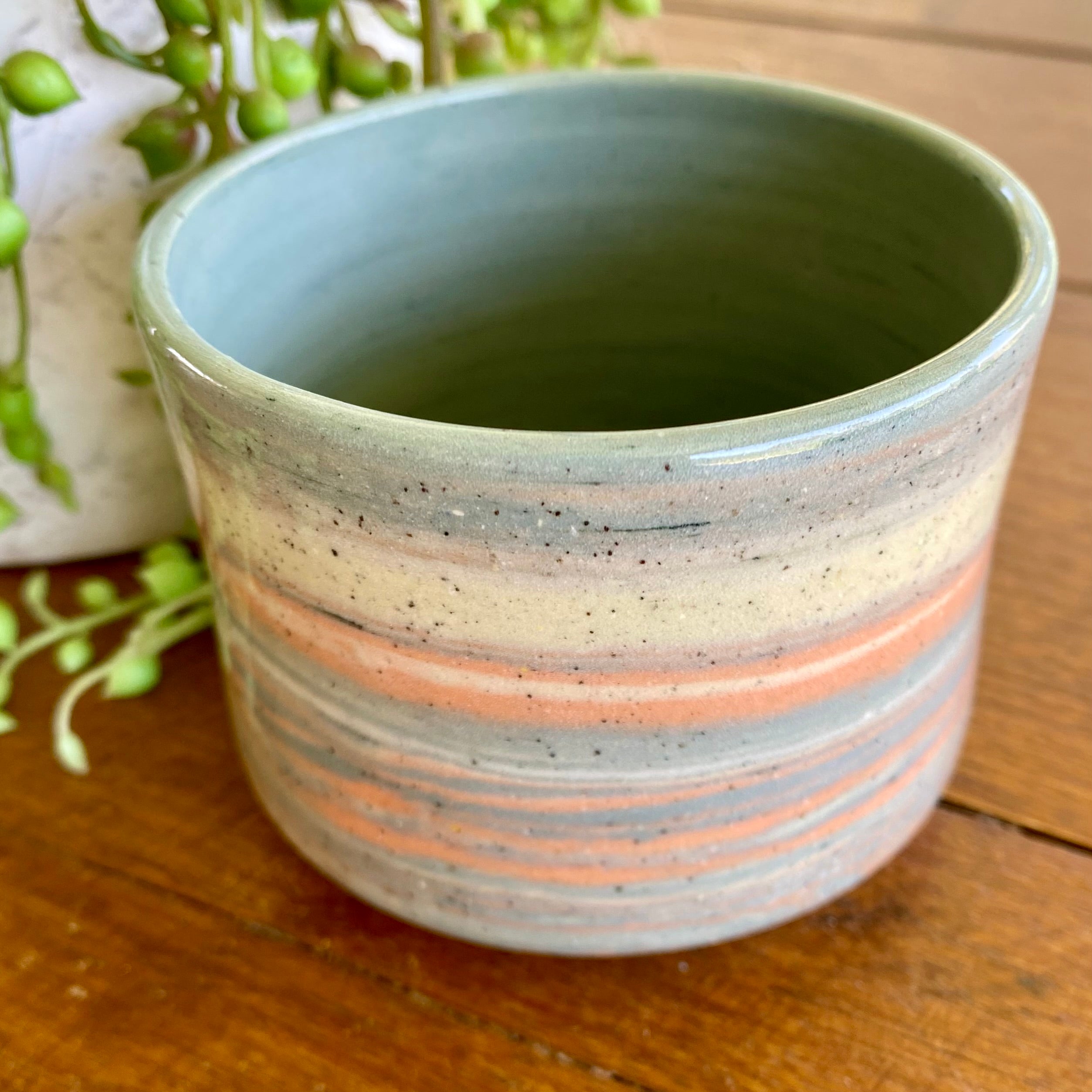 Marbled Effect Ceramic Latte Cup|Handmade Pottery
