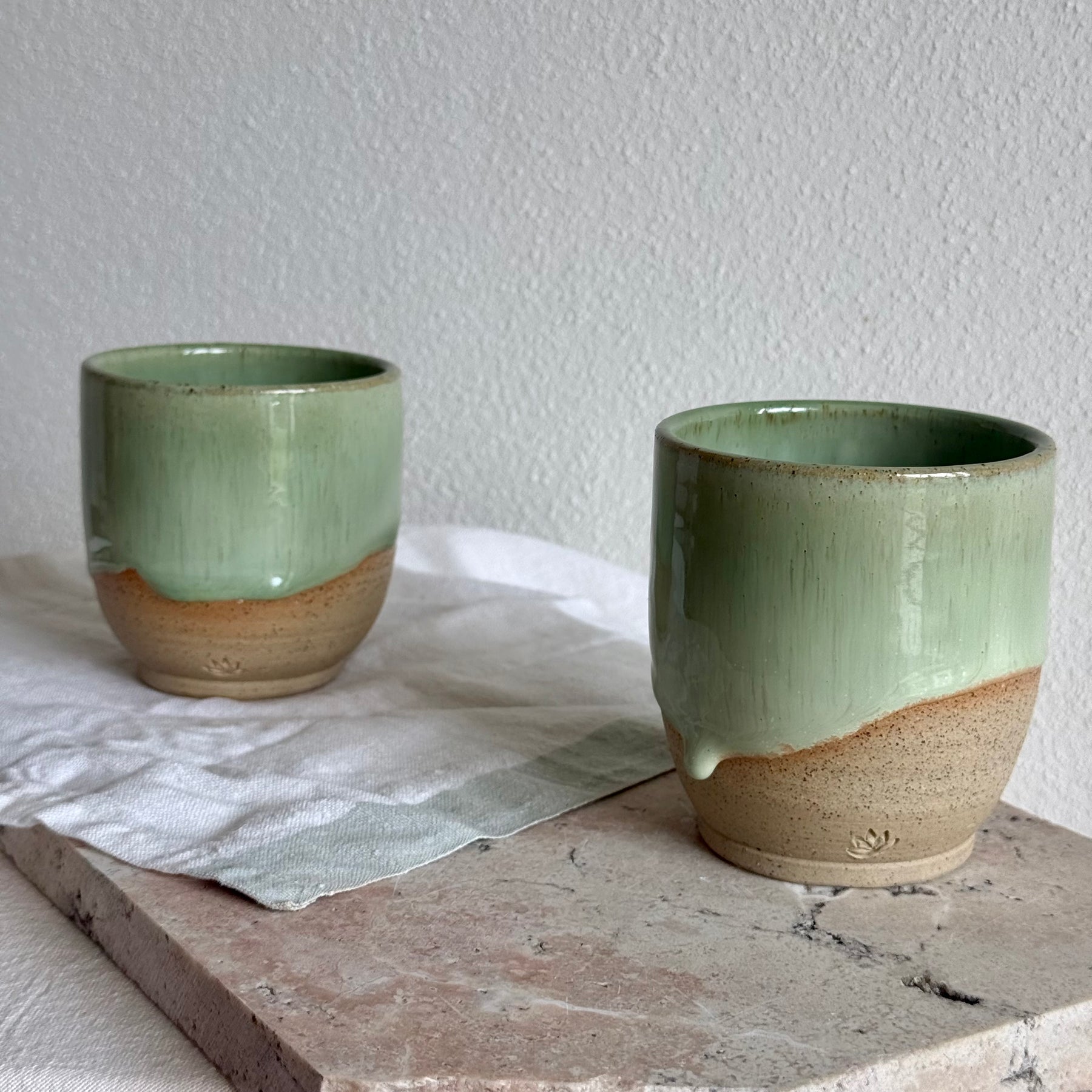 Meadow Green Ceramic Tumbler - Handmade Australian Stoneware - 300ml or 350ml