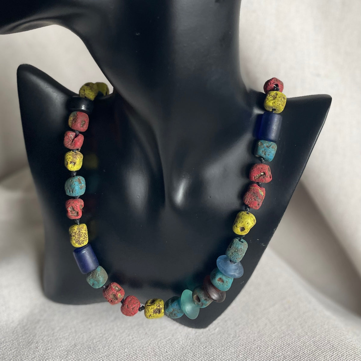 Polymer Clay Beaded Necklace – Rustic Earth