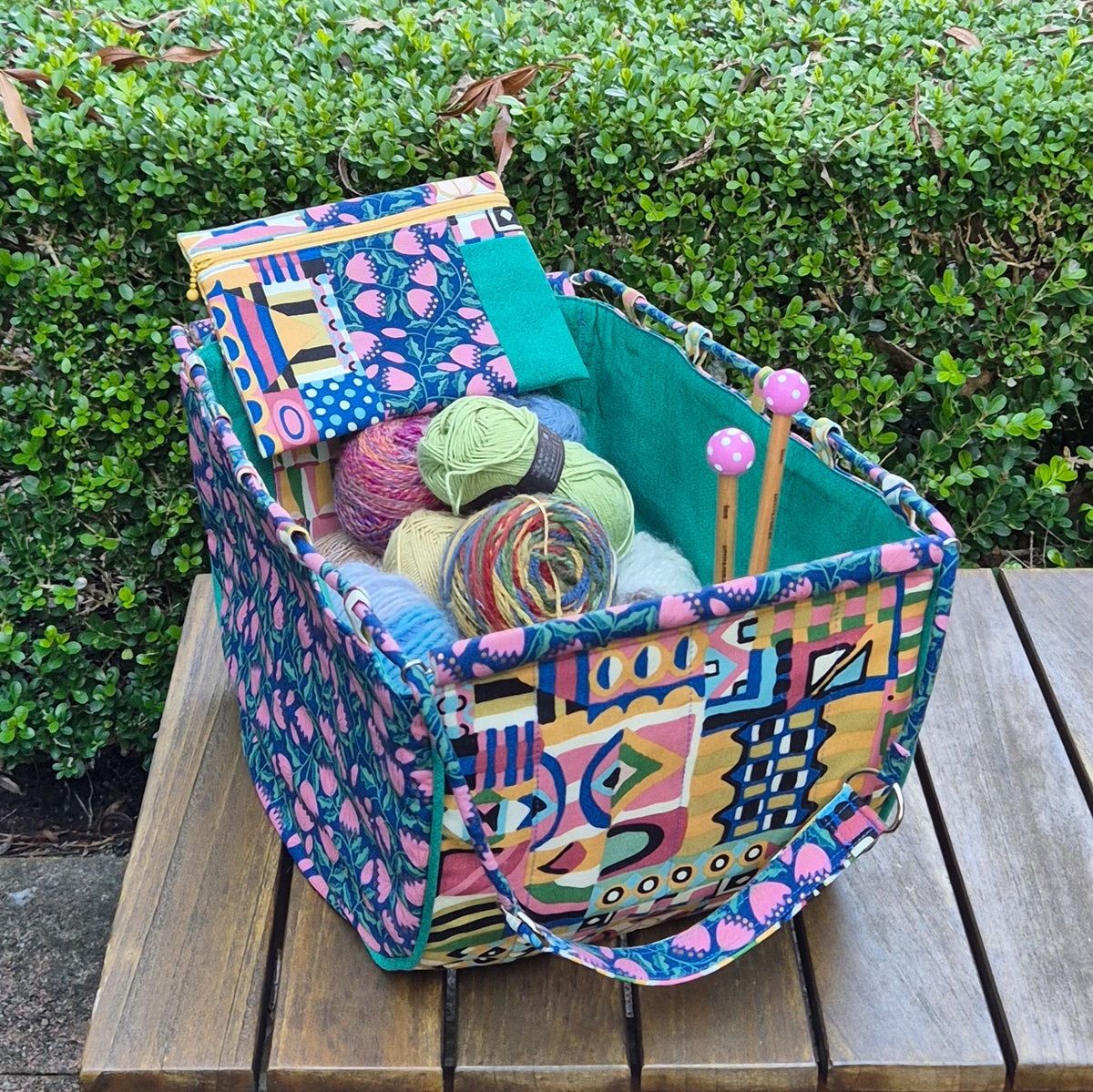 Large Knitting Project Bag – Convertible Tote