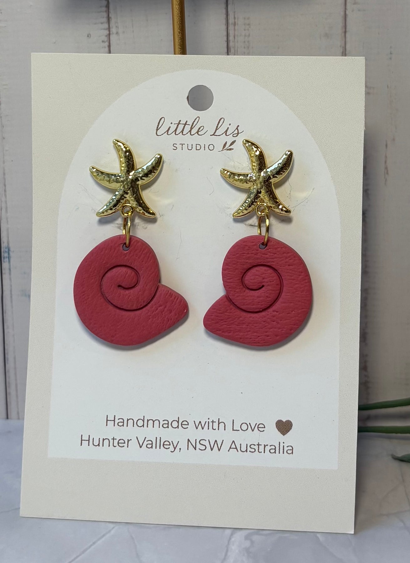 Seaside Stories | Starfish & Spiral Shell Drop Earrings
