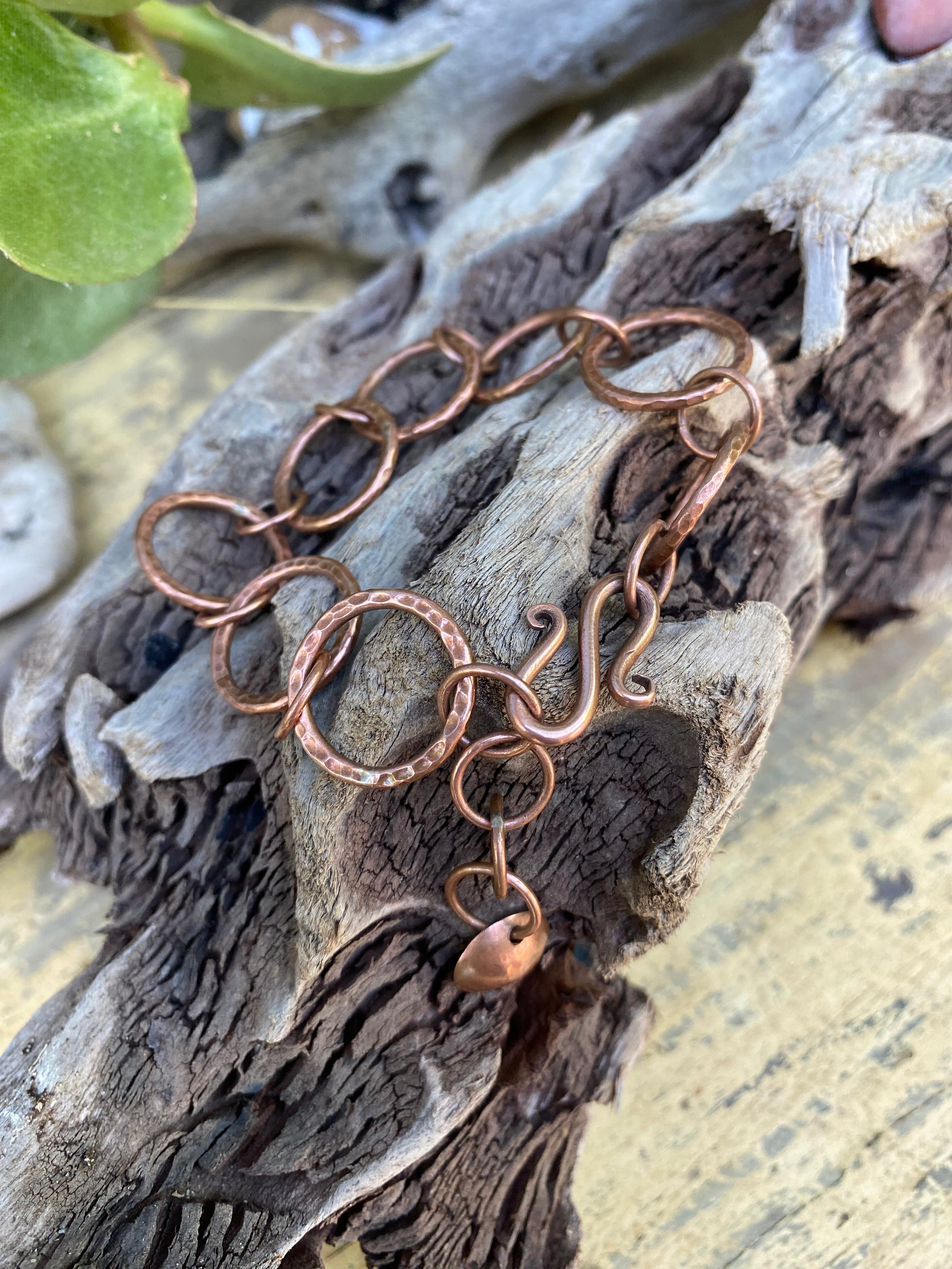 Handmade Copper Chain Bracelet - Large