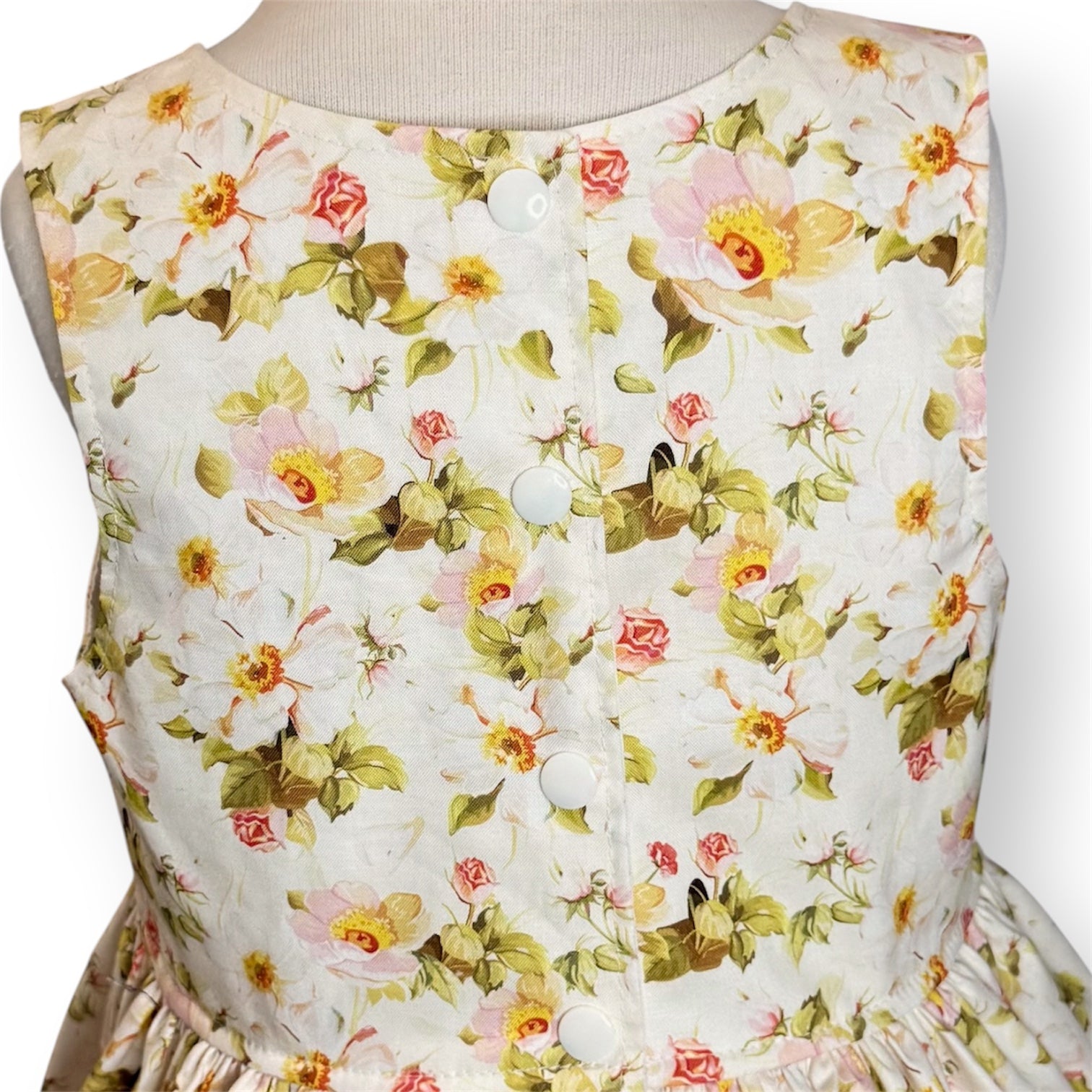 Lemon Camellia Floral Sundress with Matching Scrunchie