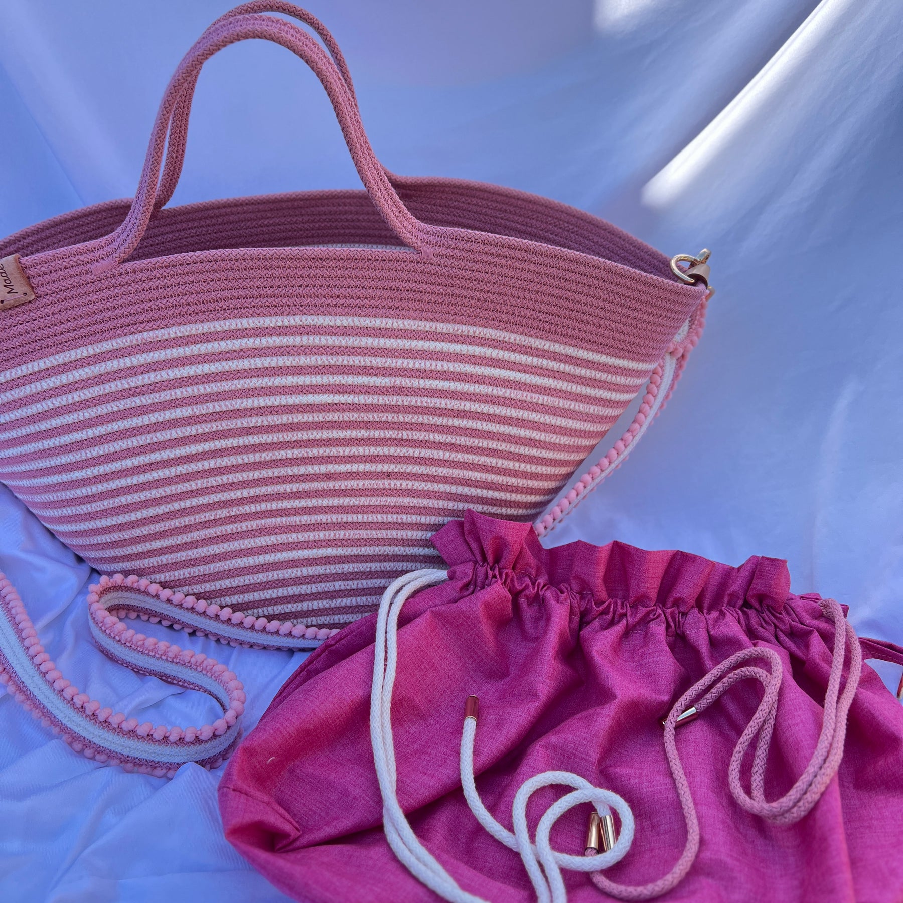 Pink Blossom Rope Handbag