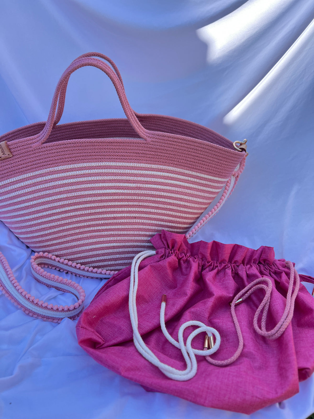 Pink Blossom Rope Handbag
