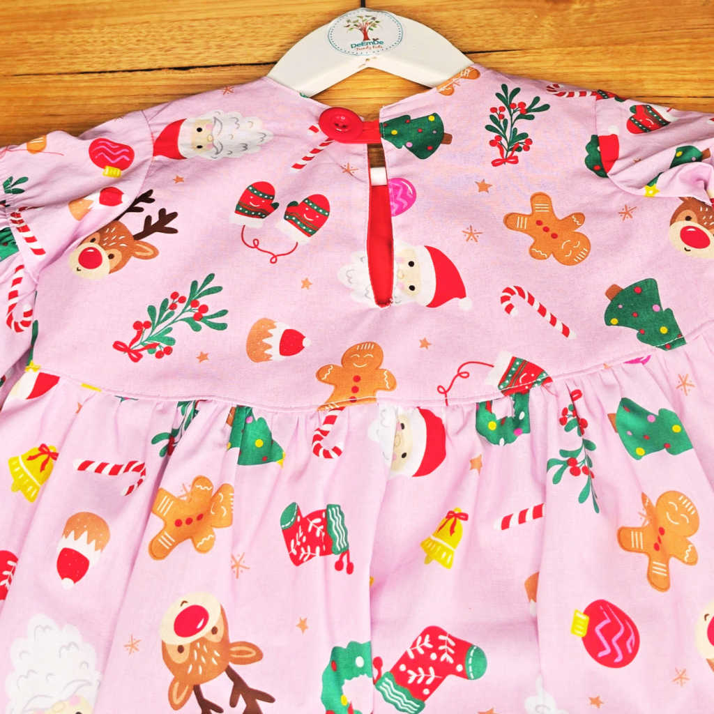 Handmade Pink Girls Christmas Dress | Vintage Lace | Size 3