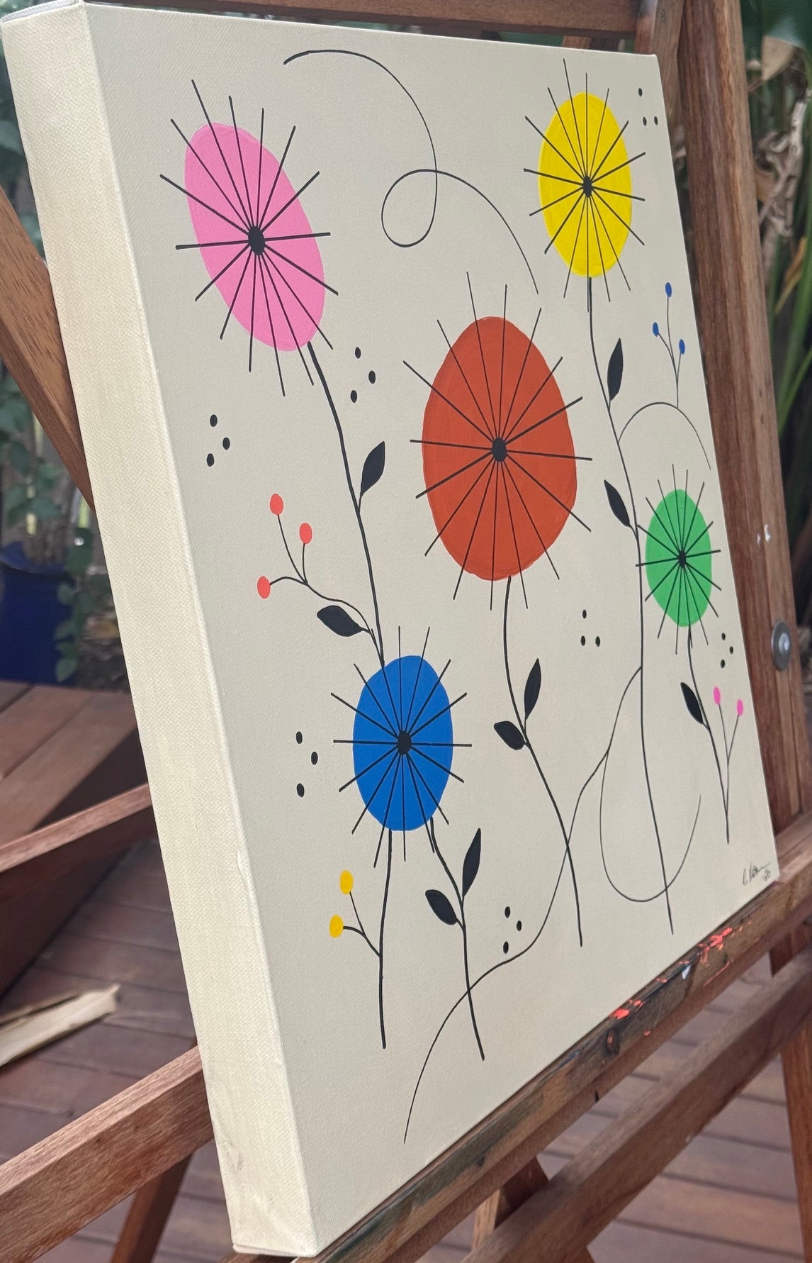 Atomic Blooms - original acrylic painting on canvas