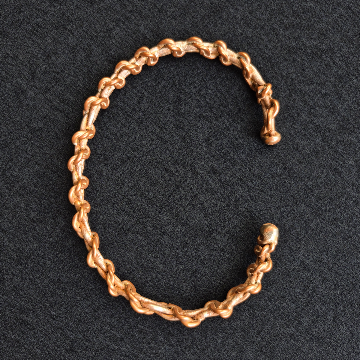 Handmade Looped Copper Stainless Steel Cuff B007