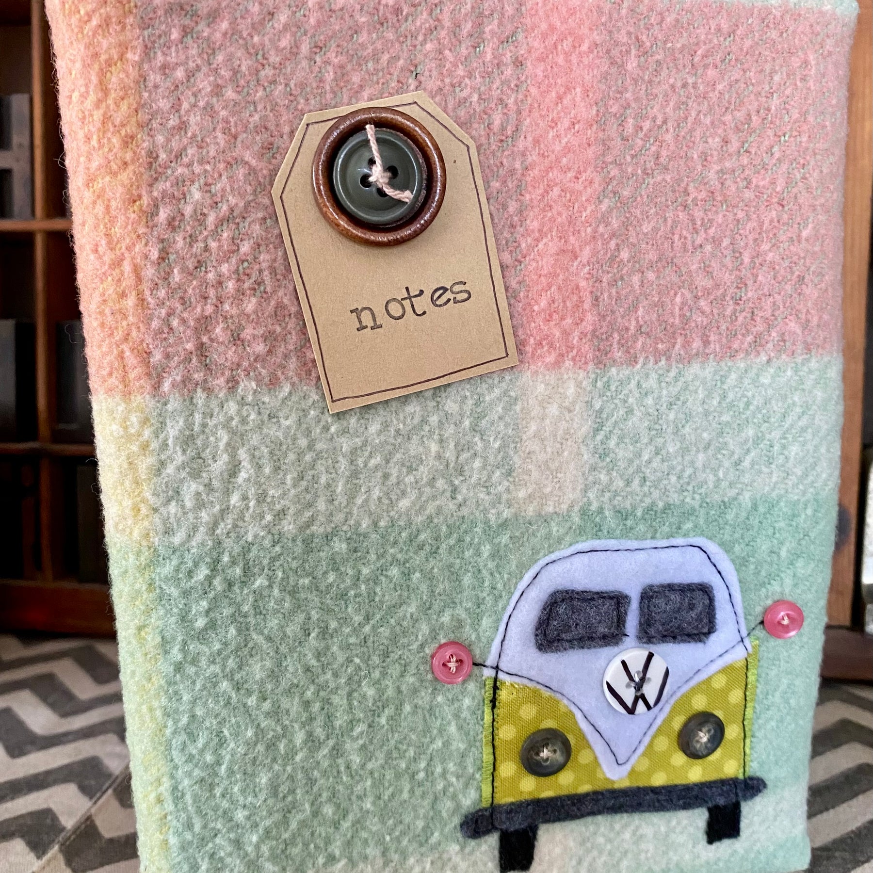 A5 Upcycled Notebook Kombi - Pink/green