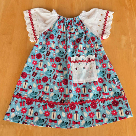 Handmade Baby Girls Christmas Dress – Size 1