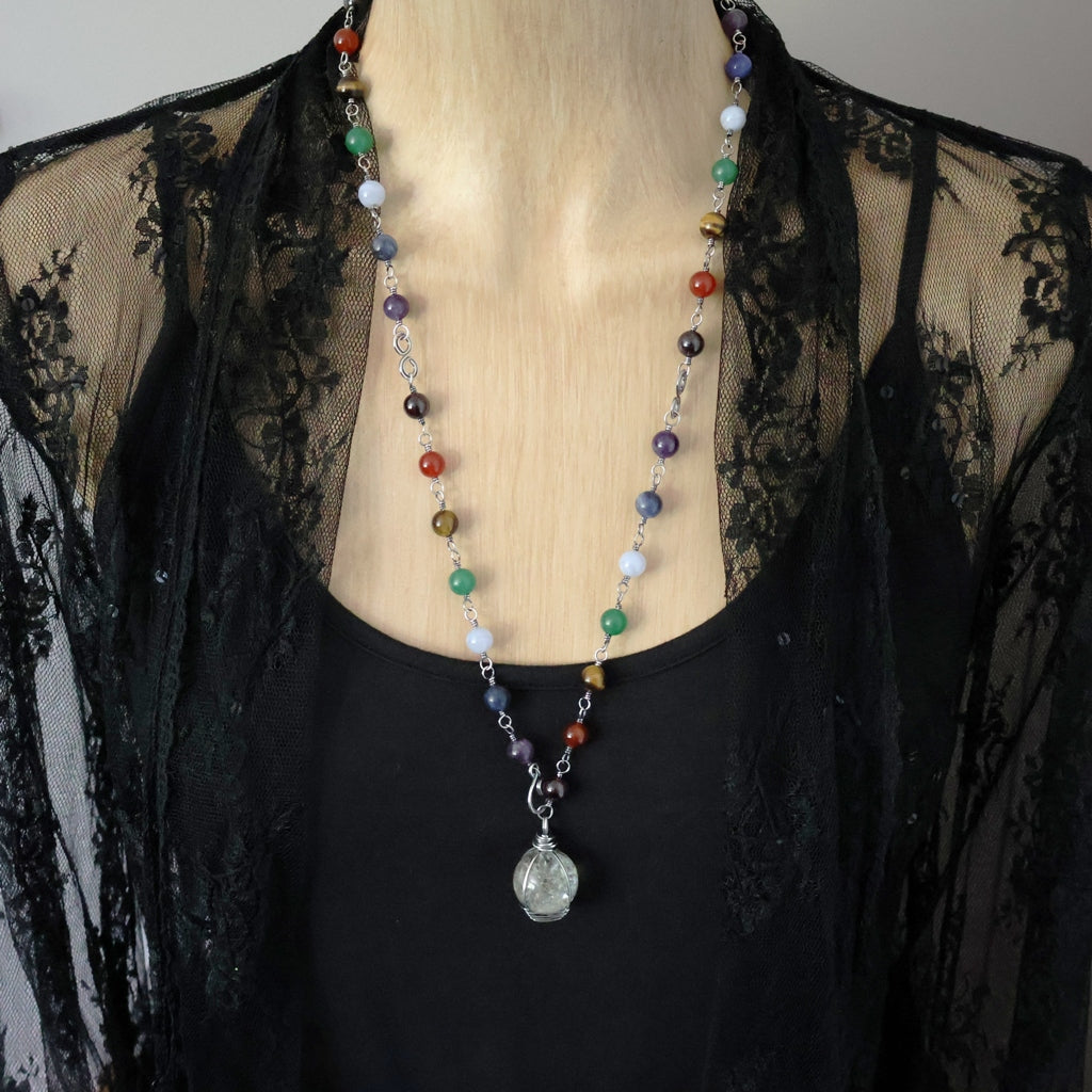 RESERVED ~ Long Chakra Necklace ~ Handcrafted with Australian Made Sterling Silver