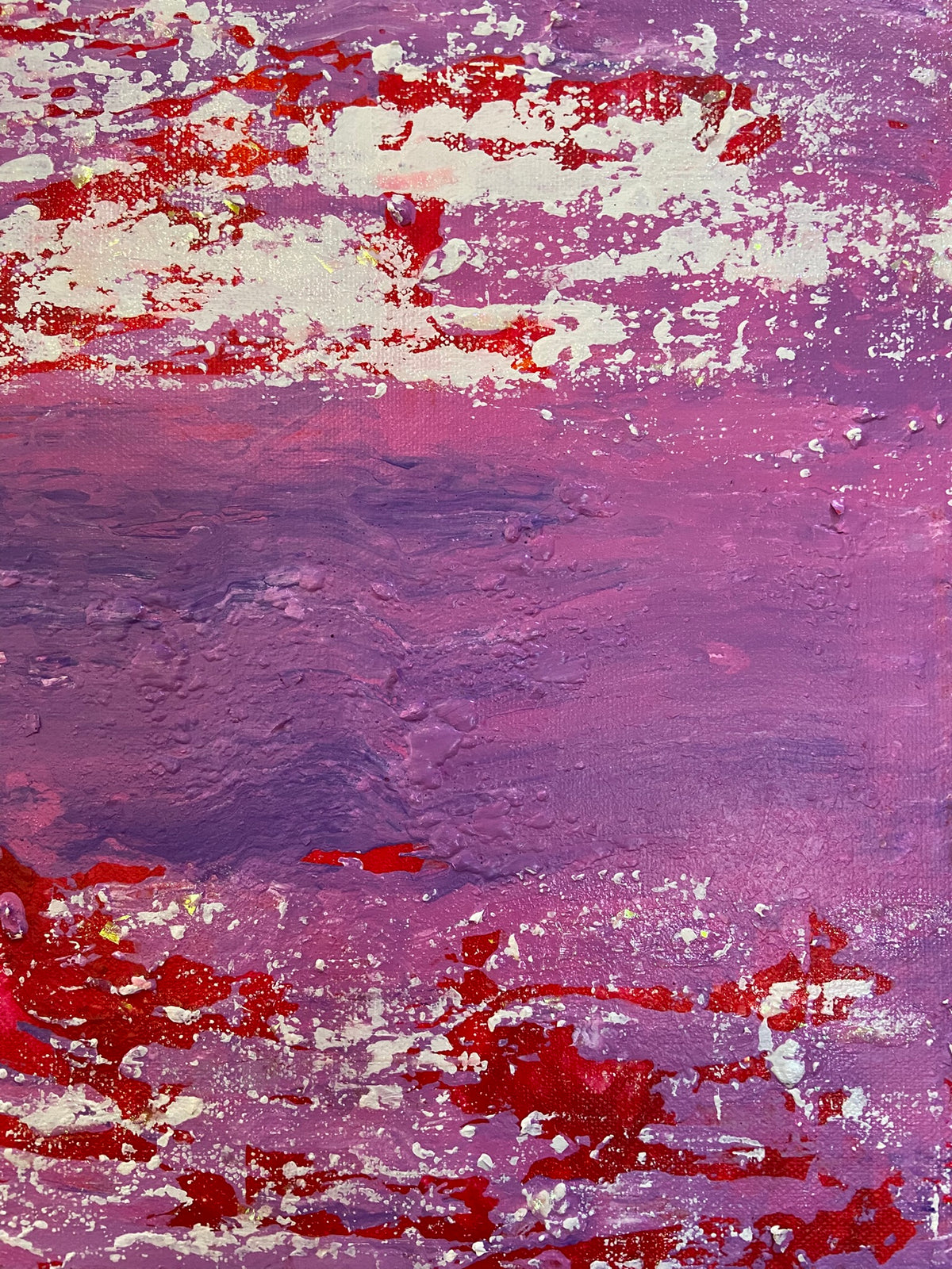 Inverted Abstract Acrylic Canvas Painting: Colorful Wall Art by Margo Humphries (30.5cm)