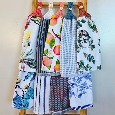 Kitchen Hand Towel | Hanging | Cotton | SINGLE LAYER | 9 Styles - 10-18