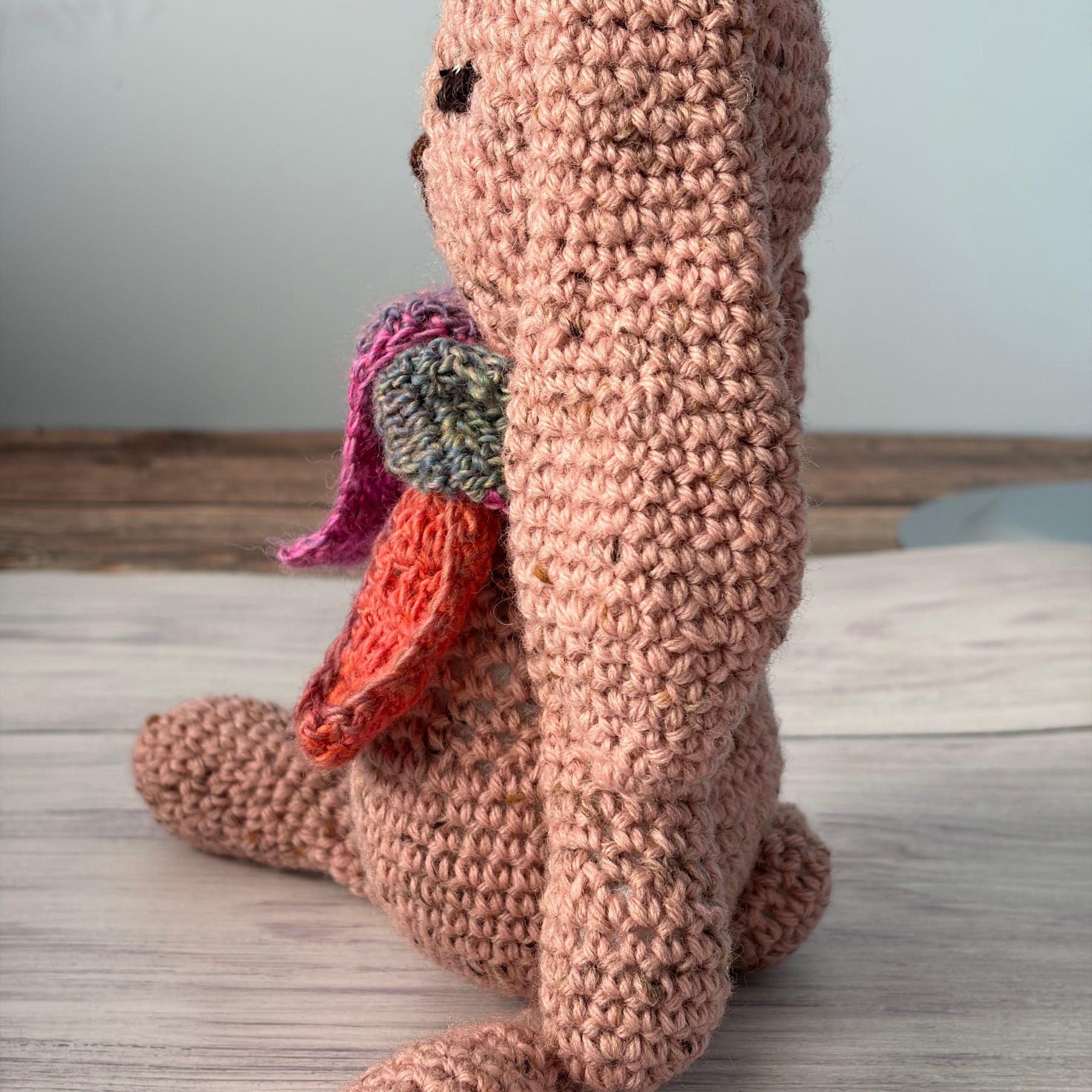 Crochet Pink Rabbit with scarf