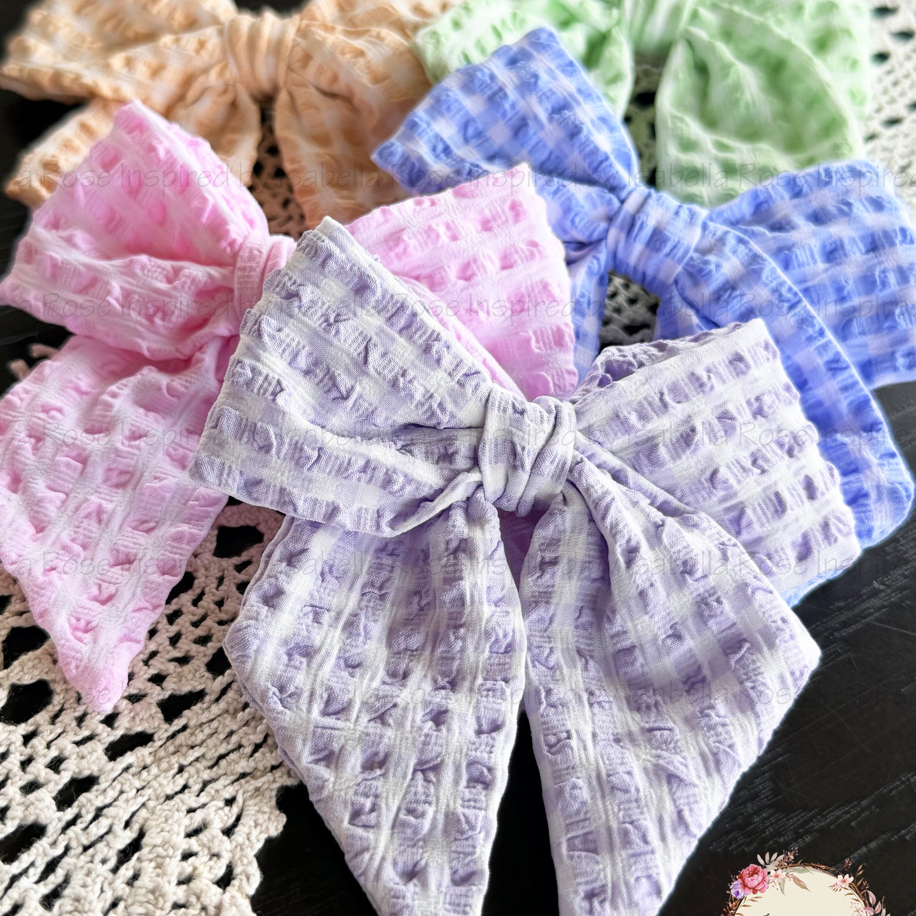 Cotton fabric Bows, Hair Clips, Baby Headbands, Ready to post