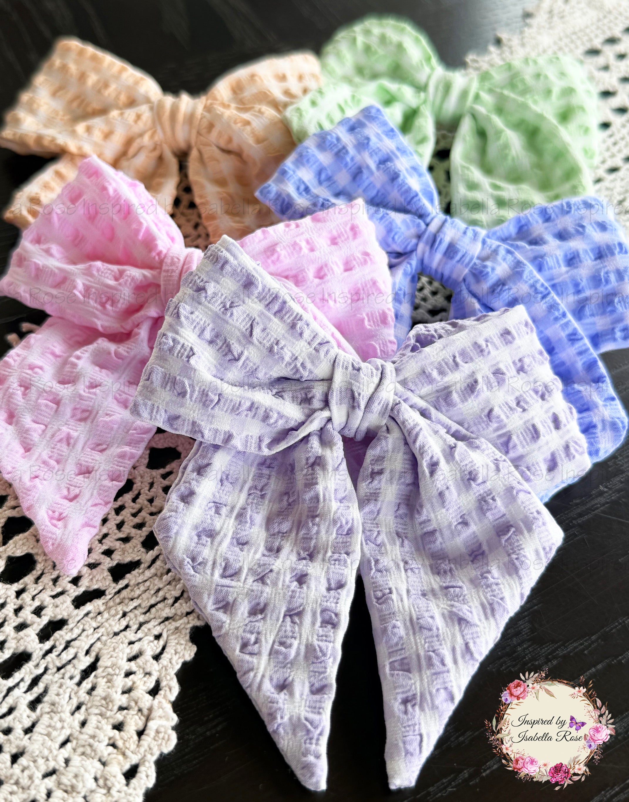 Cotton fabric Bows, Hair Clips, Baby Headbands, Ready to post