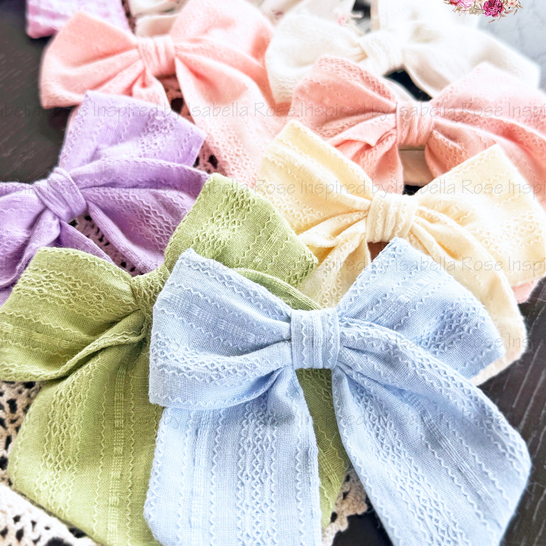 Cotton fabric Bows, Hair Clips, Baby Headbands, Ready to post