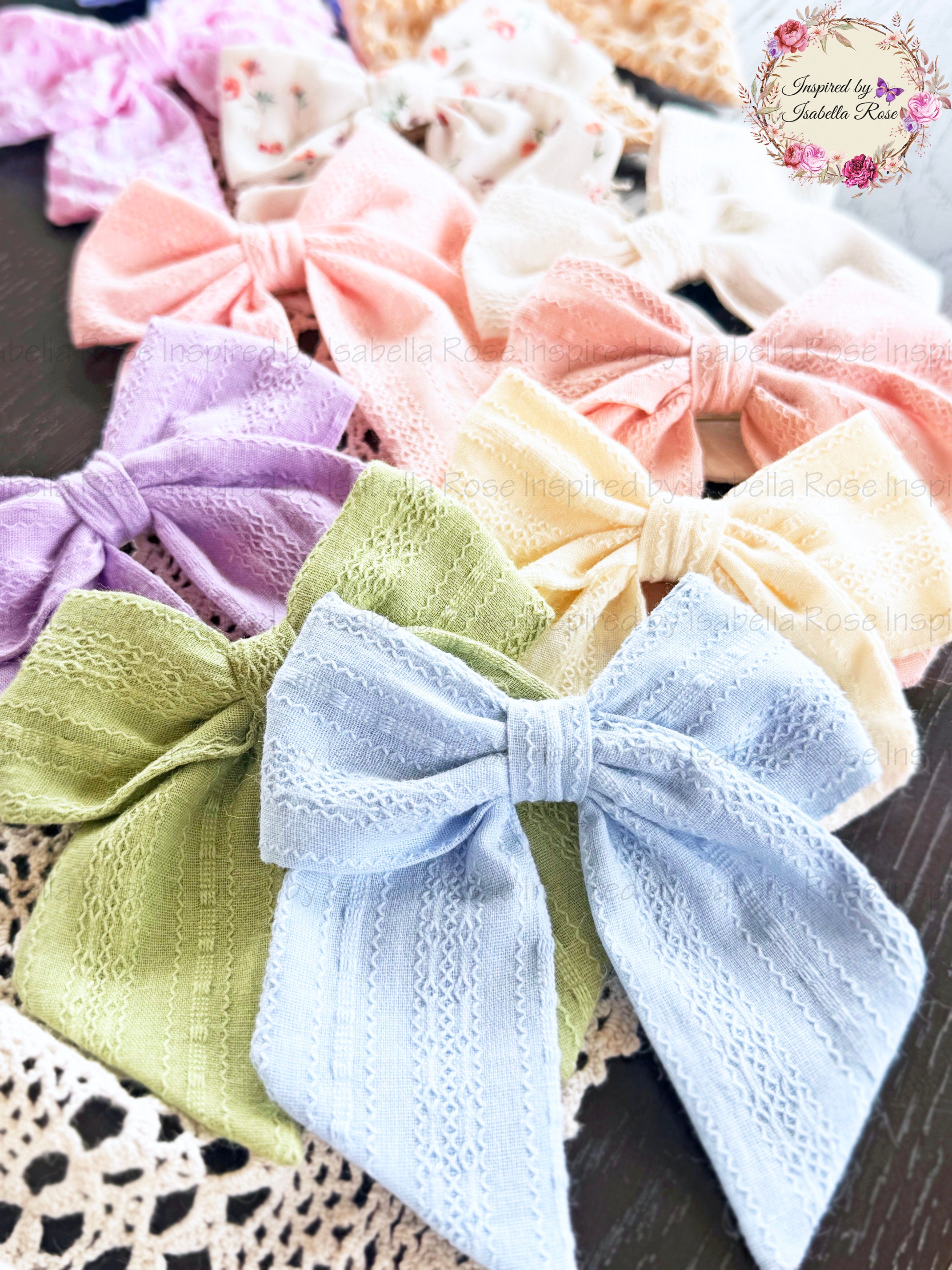 Cotton fabric Bows, Hair Clips, Baby Headbands, Ready to post