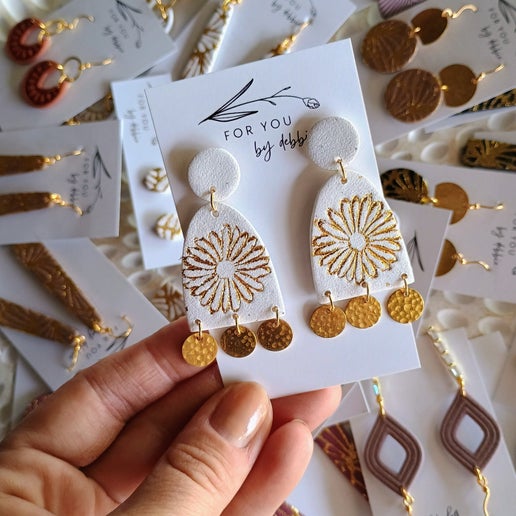 Danae dangles- foiled flower and charms