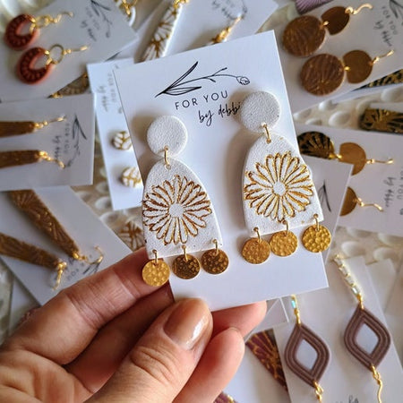 Danae dangles- foiled flower and charms