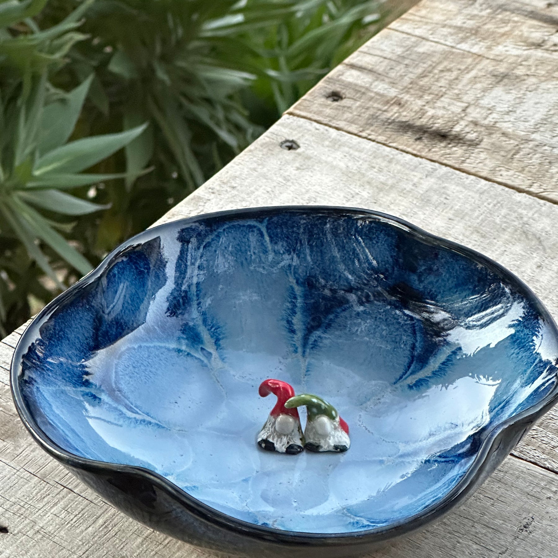 Tiny Ceramic Gonks | Gnome Pair & Shelf Guardians