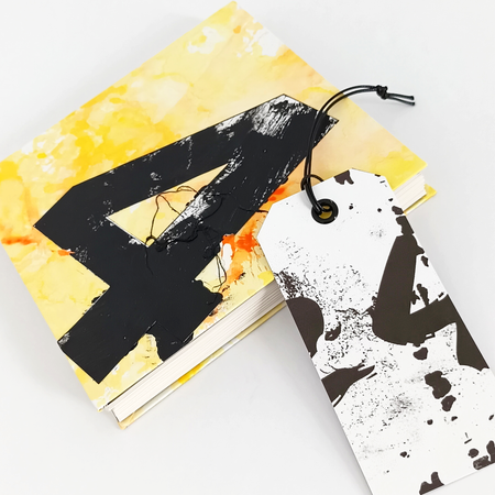 Yellow and black lay flat grunge design journal