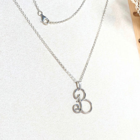 NEW Initial Letter Pendant | Sterling silver wire | Belcher chain necklace | Personal Custom Jewellery