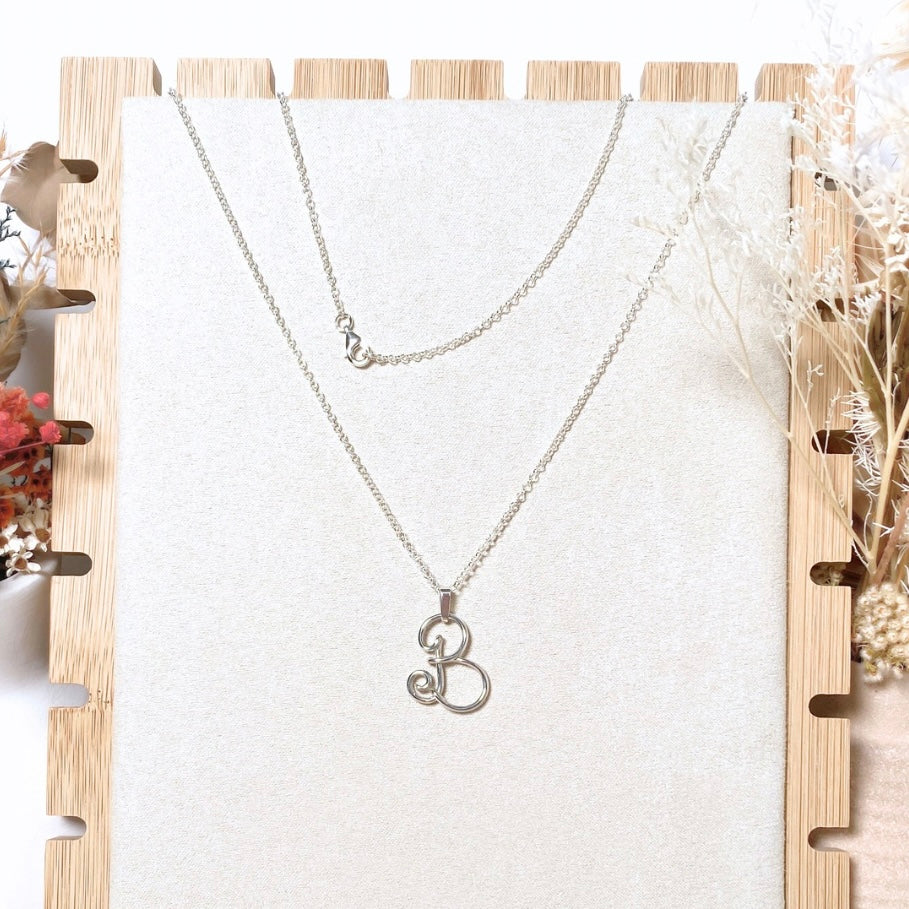 NEW Initial Letter Pendant | Sterling silver wire | Belcher chain necklace | Personal Custom Jewellery