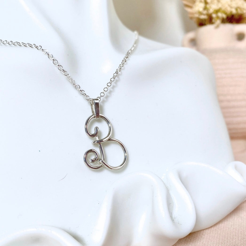 NEW Initial Letter Pendant | Sterling silver wire | Belcher chain necklace | Personal Custom Jewellery