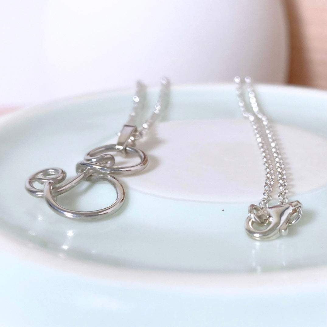 NEW Initial Letter Pendant | Sterling silver wire | Belcher chain necklace | Personal Custom Jewellery
