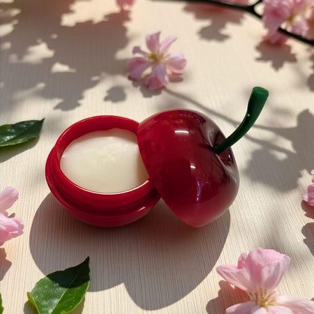 Handcrafted Black Cherry or Musk Lip Balm • Vitamin E Hydrating Lip Care, Shaped Pot