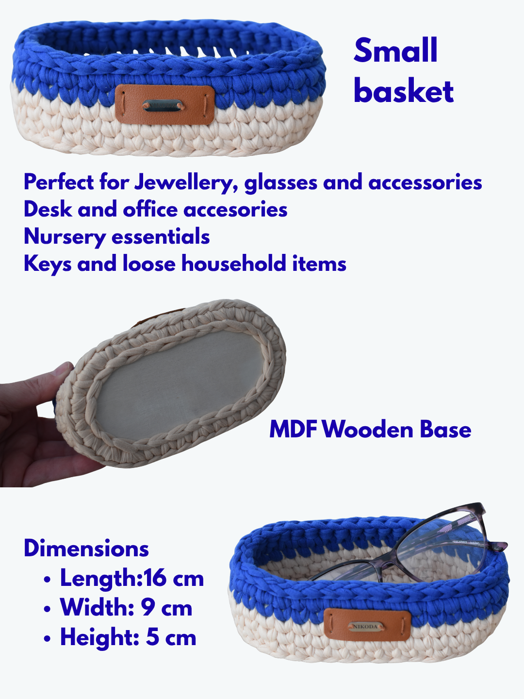 Luxury Handmade Crochet Basket Collection | 3-Piece Storage Set