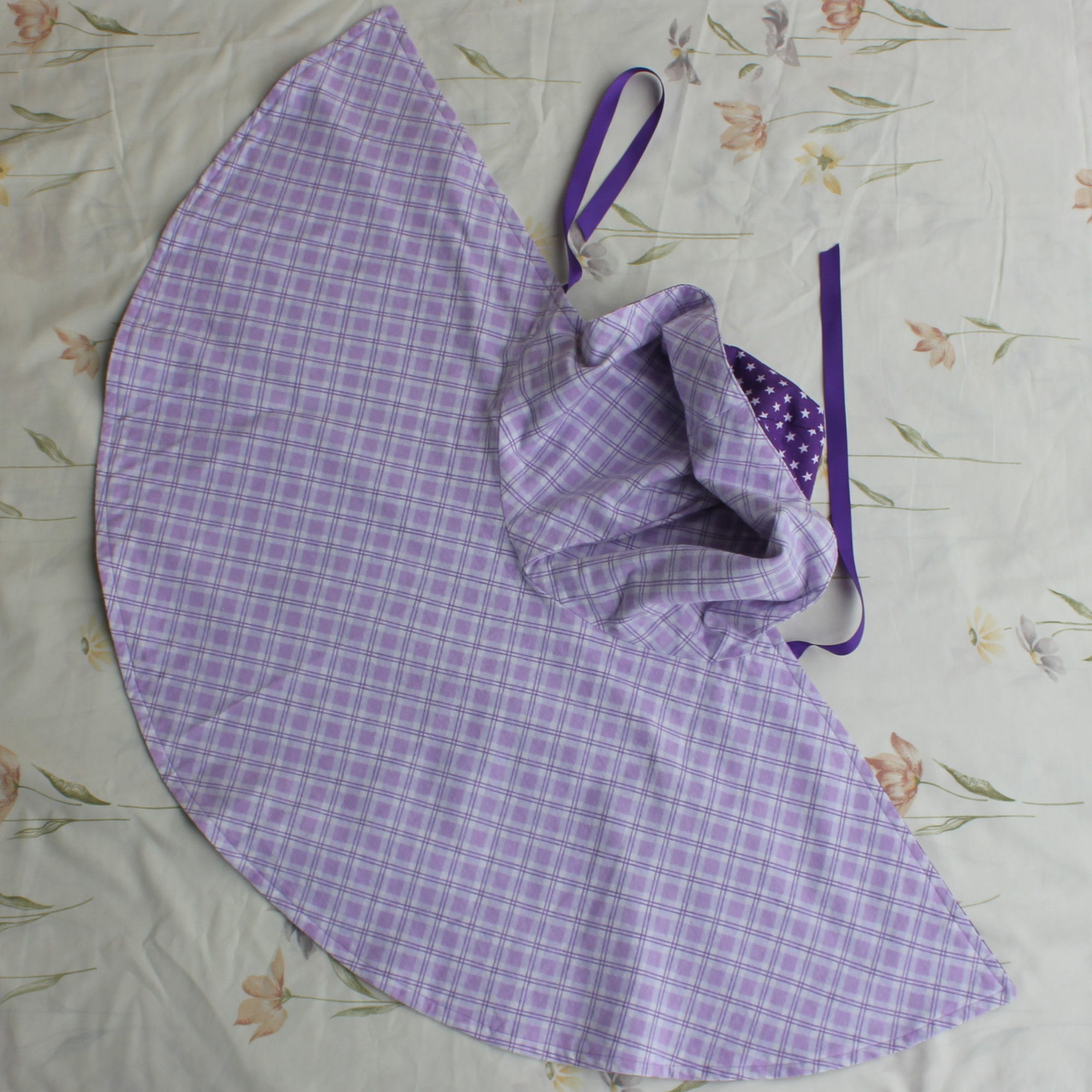 Girls Fully Reversible Capelet, Size 3-4, Stars/Checks.