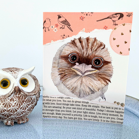 Little tawny positive messages card