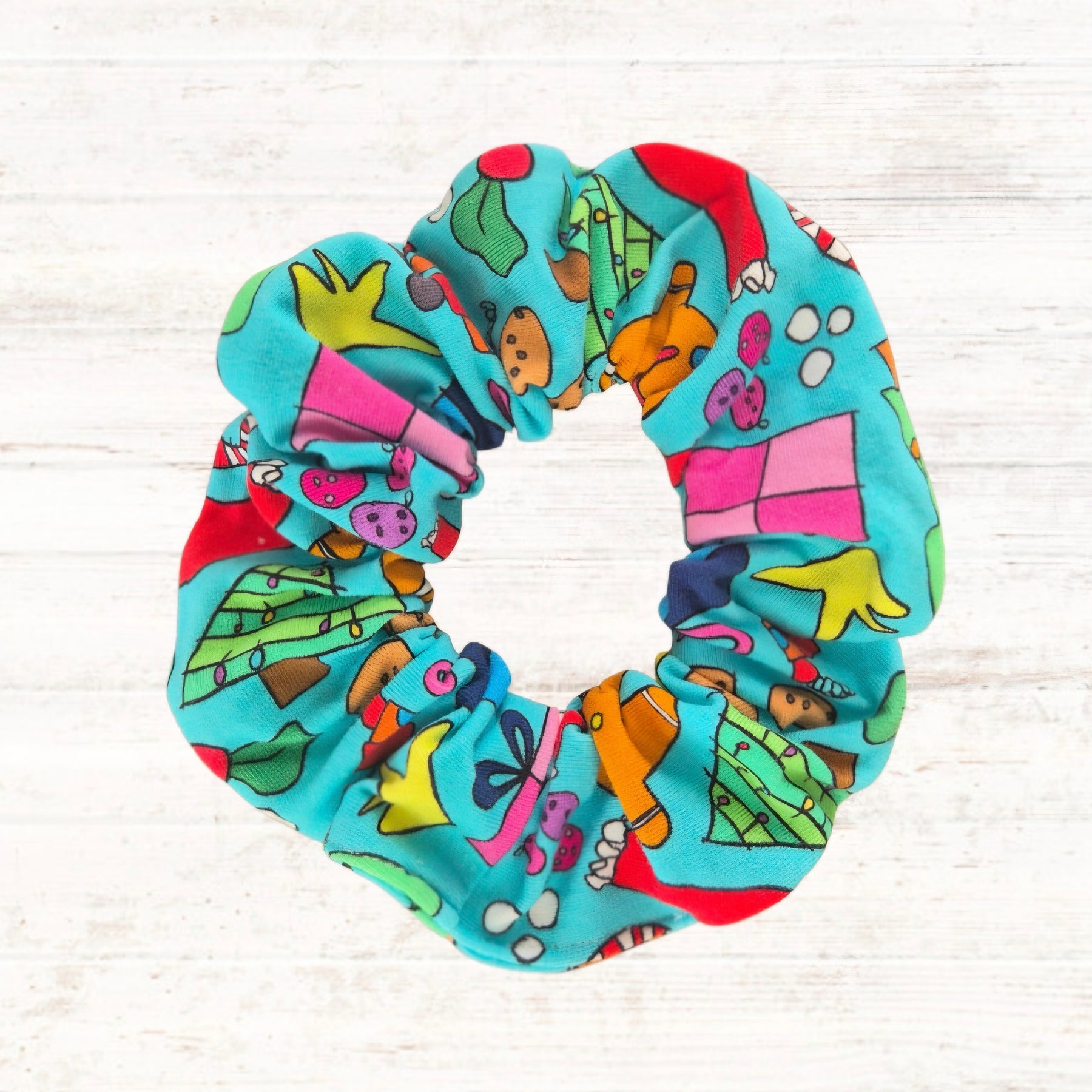 Blue Christmas Scrunchie