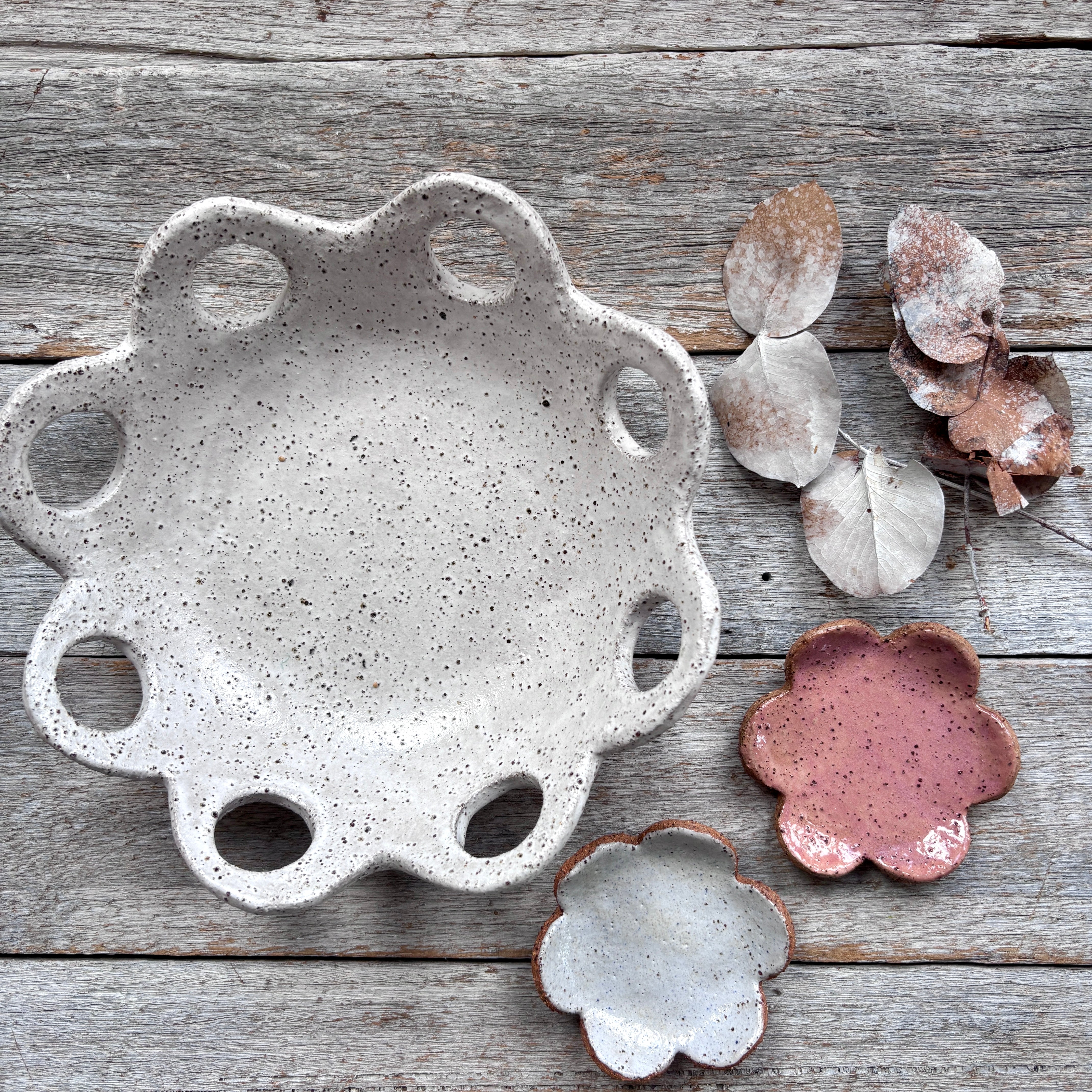 Ceramic Bowl + two tealight candle holders | Set of 3 | SPRING SALE BUNDLE No.7
