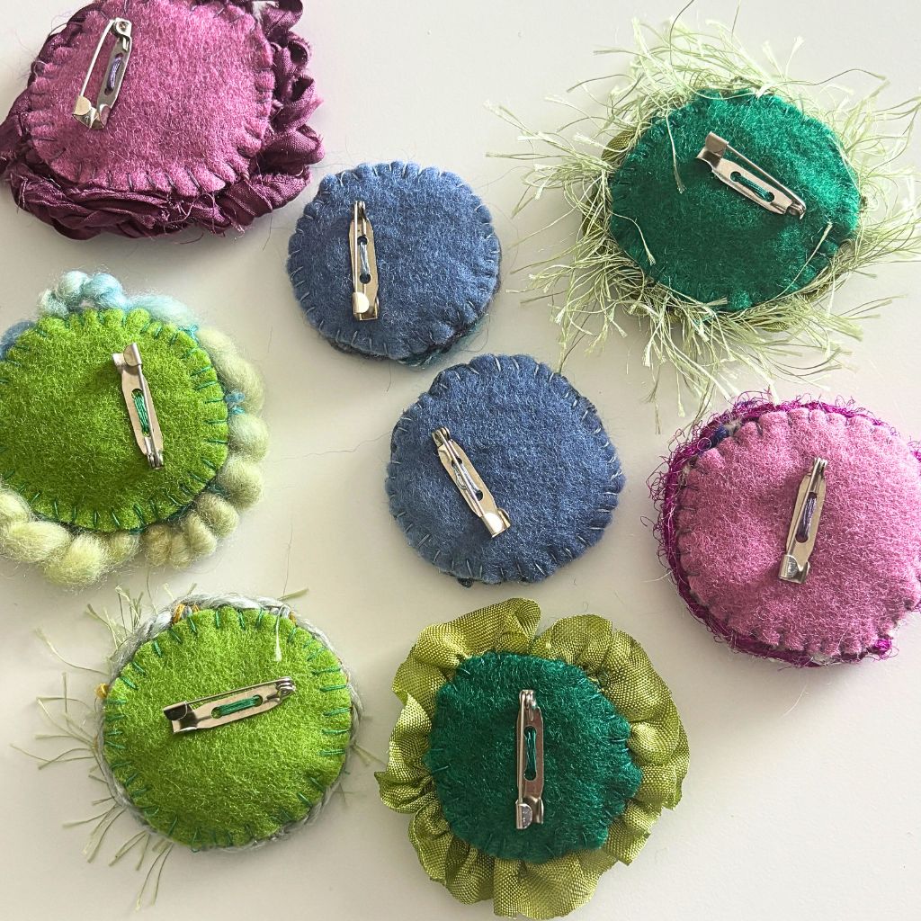 Handwoven Brooch - Small Green