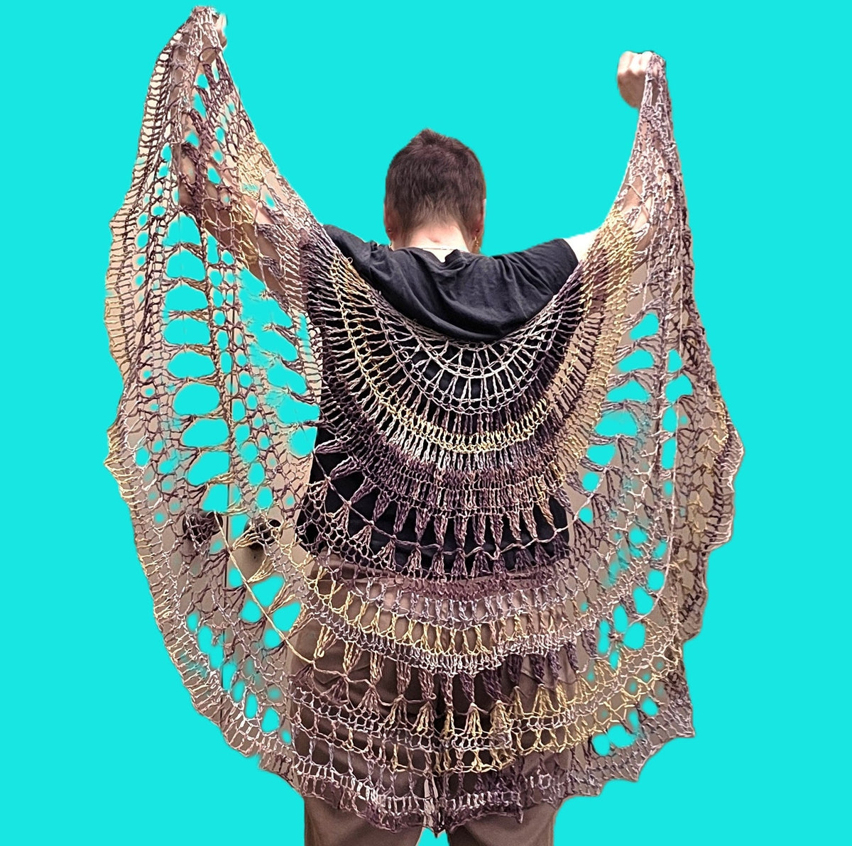 Purple and Gold Sahawl- The Mrs Ross Shawl