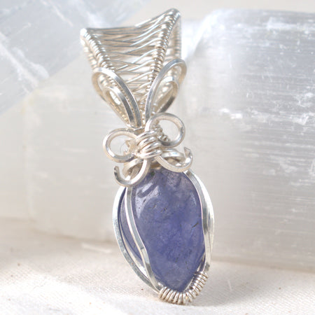 Indigo Sky - Tanzanite Wire Wrapped Pendant, December Birtstone