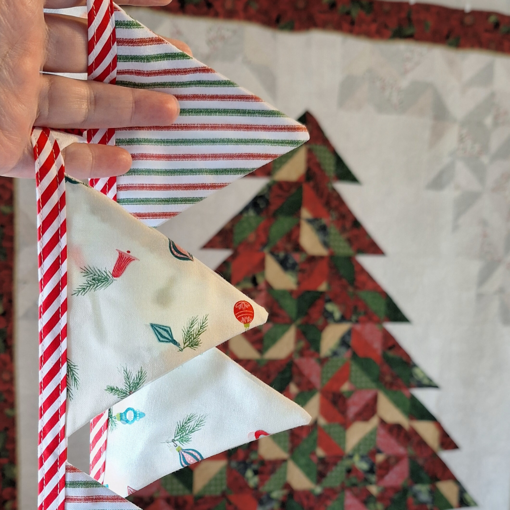 Handmade Christmas Bunting: Candy Stripe