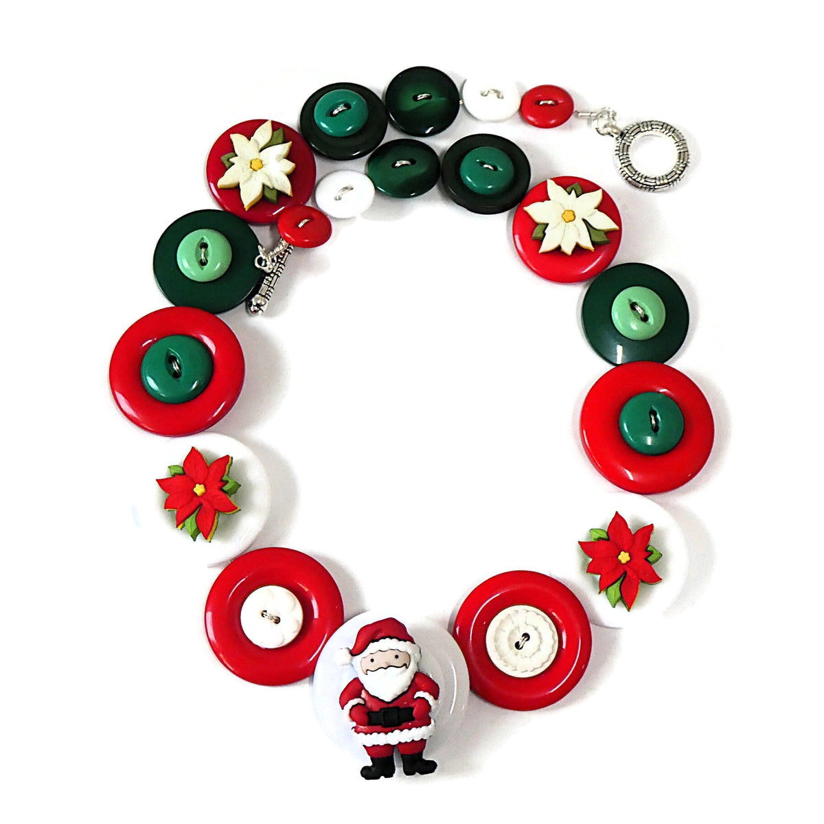 Christmas necklace - Santa's flowers